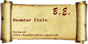 Beamter Etele névjegykártya